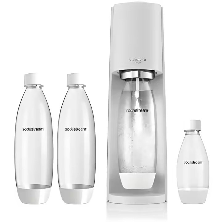 Sodastream Terra Megapack - Gasador de Agua con Gas - Incluye Cilindro de Co2 - 2 Botellas de 1 Litro - 1 Botella de Medio Litro - 1