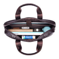 Bolso De Negocios Para Hombre De Cuero Genuino Gran Capacidad Con Computadora - Bolsa De Mano De Capa Superior De Vaca - details 10