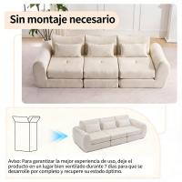 Sofá modular de pana, combinación libre sin herramientas, convertible en sofá cama de 3 plazas, no requiere montaje, ahorra espacio, ideal para salones y apartamentos pequeños - details 1