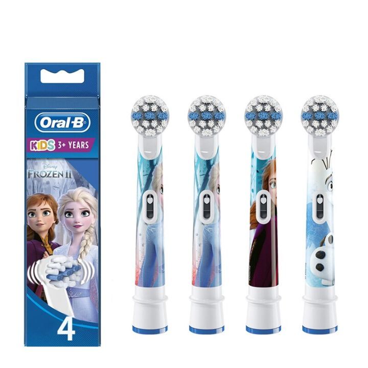 Oral B Recambio de Cepillo Eléctrico ORAL-B Kids Frozen 4Unidades - Suave y Eficaz - Diseño de Frozen - Para Niños de +3 Años