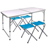Mesa plegable regulable en altura con 4 taburetes Aktive - details 0