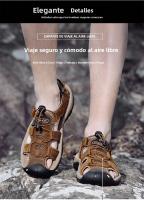 Zapatillas De Playa Para Hombre Cuero Antideslizante Casual Aumento De Altura Cómodas Zapatillas Deportivas Hombre Sandalias De Verano - details 19