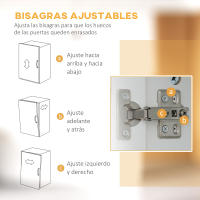 HOMCOM Alacena de Cocina Mueble Buffet de Cocina con 4 Puertas Cajón y Estantes Ajustables para Salón Comedor Estilo Moderno 60x38x161 cm Blanco - details 6