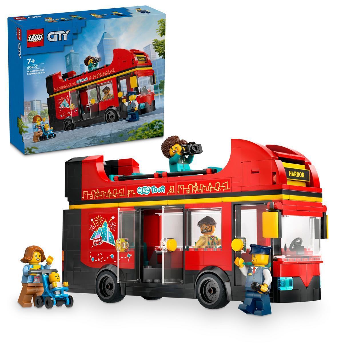 LEGO 60407 City Autobús Turístico Rojo de Dos Plantas Vehículo de juguete para mayores de 7 años
