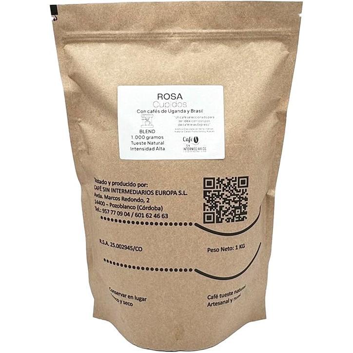CAFE SIN INTERMEDIARIOS - Rosa - Café mezcla India y Brasil | Tostado Semanal | Envasado al envío | Intensidad alta | Ideal para Café Solo | Café especialidad