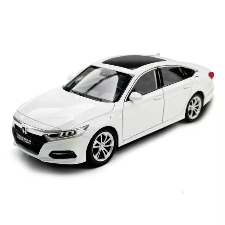 Coche De Escala Honda Accord Sedan 1:24 En Aleación De Metal Con Sonido Y Luz Vehículo De Colección Para Niños Juguetes Educativos Para Cumpleaños - 1