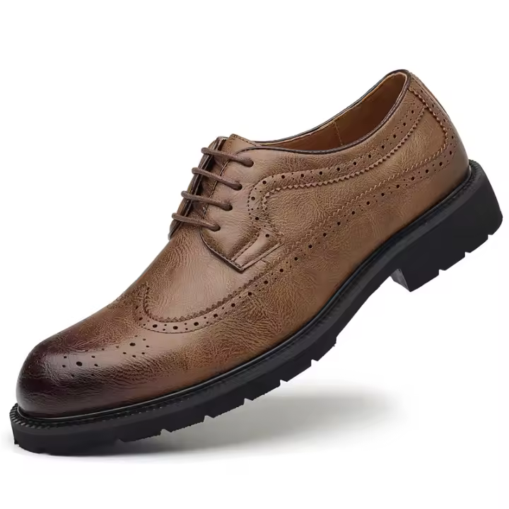 Zapatos De Vestir Para Hombre Cómodos Y Transpirables Antideslizantes Clásicos Para Bodas Y Oficina Material De Cuero Formal Elegante - 1