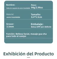 Tablero De Guasha En Forma De Corazón De Acero Inoxidable Herramienta De Masaje Facial Para Eliminar Acné Accesorio De Cuidado De La Piel Beauty Гуаша Скребок - details 7