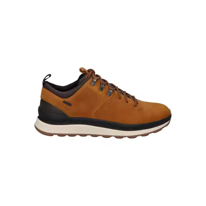 Geox Casual Men's Sneakers in Brown, Lightweight Leather with Textile Lining and Rubber Sole, Comfortable Casual Footwear for Autumn-Winter, Breathable Design Perfect for Daily Wear and Outdoor Activities. - 1