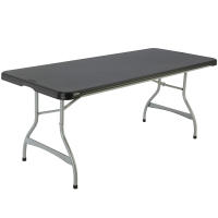 Lifetime - Mesa plegable rectangular negra, medidas 182x76x73,5cm, exterior e interior, portátil, para jardín, terraza, eventos y catering, resistente a manchas, al agua, a rayos UV - details 0