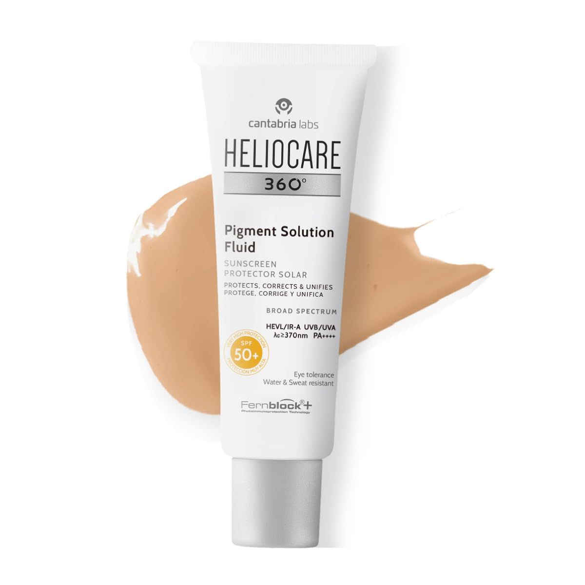 Heliocare - HELIOCARE 360º Pigment Solution Fluid SPF 50+: crema solar facial antimanchas de textura ultraligera con niacinamida y Fernblock®+ para todo tipo de pieles, protección amplio espectro UVB/UVA/luz visible/infrarrojos