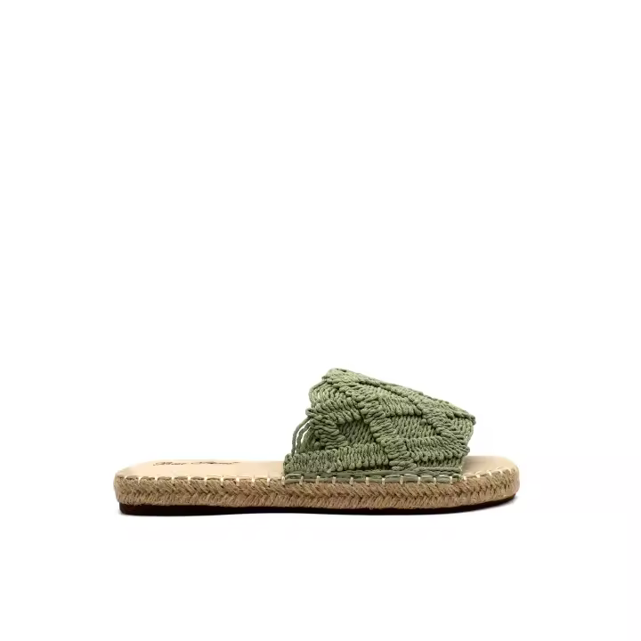 Calzados Soraia, sandalia de yute y tejido tipo macramé, sandalias planas, Sandalias verano, Zapatos para mujer - 1