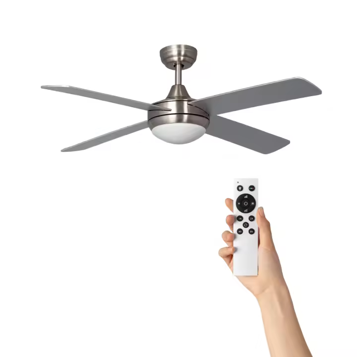Ledkia Ventilador de Techo LED Leirus Niquel 132cm Motor DC - 1