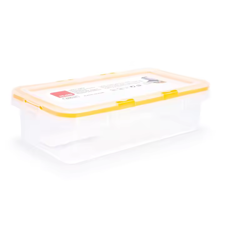 IBILI Lunch Away - Recipiente Rectangular de 0.8L en Plástico PP05. Naranja - 1