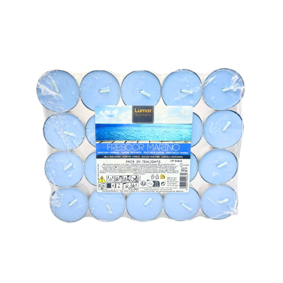 Velas de té perfumadas Pack 20/40/60/100/120 velas duración 4.5 Horas aprox, Velas de Aromáticas, Aromas Canela, Cedro, Dulce de coco, Frescor marino, Frutas del bosque, Jazmín, Velas para decoración, Velas spa, Velas relajantes, HXW Distribuciones