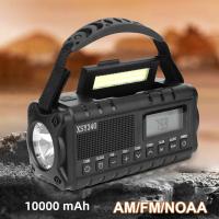 Radio De Emergencia Portátil 10000mAh Con Solar Y Manivela LED Flashlight Power Bank Recargable AM FM NOAA Weather Radio Cargador USB - details 3