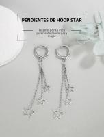 Pendientes De Aro Con Tres Estrellas Elegantes Para Mujer 925 Plata Esterlina Joyería De Fiesta Largo Con Borla Adorno De Moda - details 0
