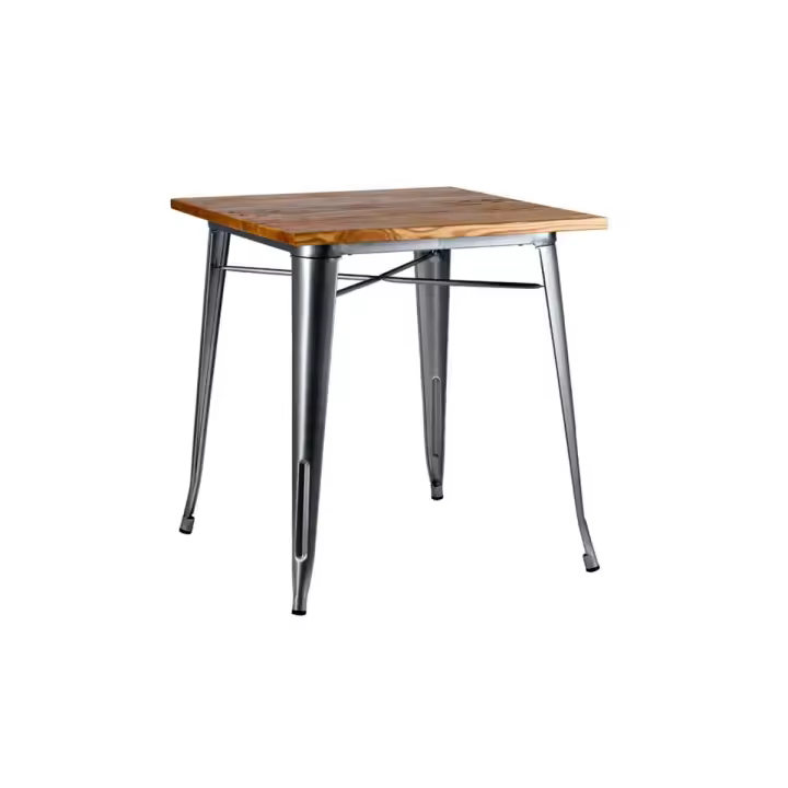 Mesa Torix Cuadrada Madera Natural 80 cm - Gris - 1