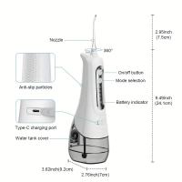 Water Dental flosser for Teeth Cleaning - Rechargeable Cordless Oral Irrigator 4 Modes 4 Tips IPX 7 Waterproof Portable Teeth Cleaner Pick for Home Trave - details 3