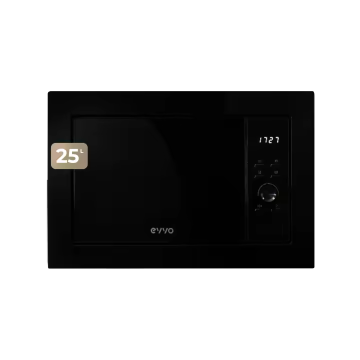 Microondas integrable EVVO Mi35 , 25L de Capacidad, Grill 1000W, Efecto Brillante, Multifunción, 8 Funciones, Temporizador - 1