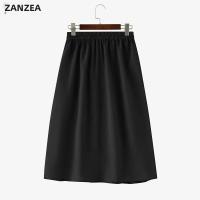 ZANZEA Falda Elegante Para Mujer Verano Largo De Color Sólido Plisado Casual Vestidos De Fiesta Streetwear Talla S-2XL - details 7