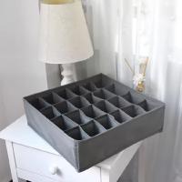 Set 2 Organizador Cajones, 24 Celdas Plegable ,Caja organizadora ropa interior, Organizadores de Cajones No Tejidos, Separadores de Cajones Plegables para Armarios ,ideal Ropa interior, Calcetines, Cinturones ,Corbatas ,Joyas, Color Gris o Blanco - details 2