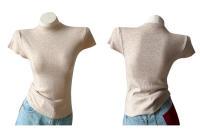 Camiseta De Verano Para Mujer Con Cuello Alto Y Sin Mangas Slim Fit Casual Tees De Estilo Streetwear Básicas De Algodón Y Poliéster - details 5