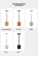 Lámpara De Escritorio LED Recargable Con Táctil 3 Temperaturas De Color Metal Luz Ambiente Creativa Para Hotel Decoración De La Habitación - details 2