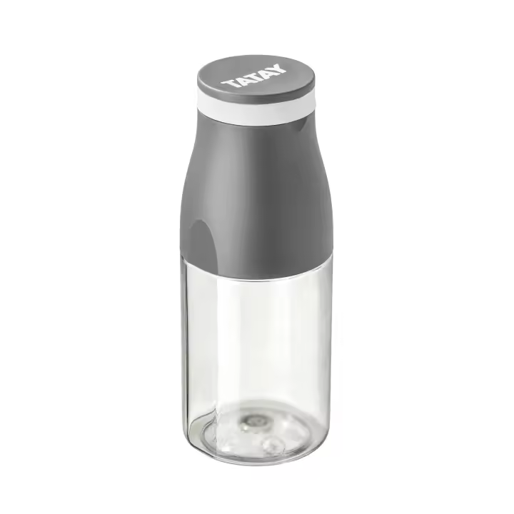 TATAY Urban Drink - Botella de Agua de 0.4L en Tritán con Tapón Vaso, Gris Antracita - 1