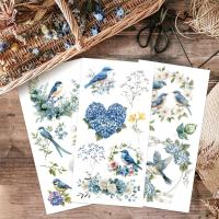 3pcs/Set Transfert De Muebles Con Pato Y Almendra Azul 6x12 Pulgadas Tema Natural Adhesivo Para Manualidades Y Muebles - details 3