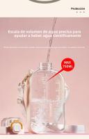 Botella De Agua Deportiva De Viaje Transparente Y Plana De 750ML Con Correa Ajustable Diseño Elegante Y Delgado Para Camping Y Deportes - details 11