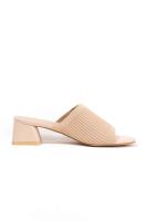 Paloma Wang sandalias doradas mules mujer con tacòn bajo con pala elàstica - details 11