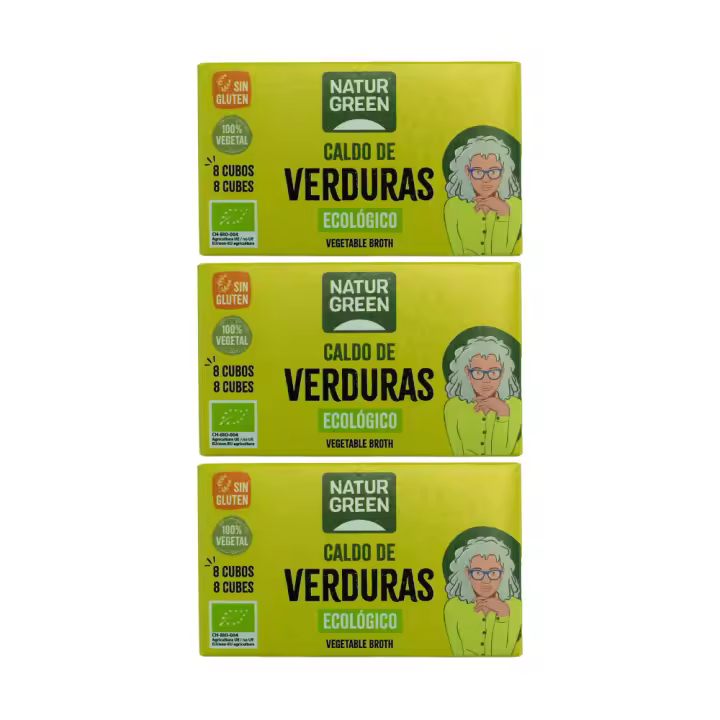 Pack 3x Cubito de Caldo de Verduras Ecológico (10x8,4g) NaturGreen - 1