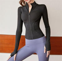 Chaqueta Deportiva De Cierre De Cremallera Para Mujer Manga Larga Fitness Running Yoga Secado Rápido Top Sólido Casual - details 4