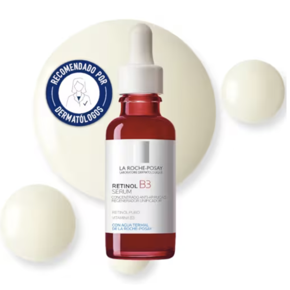 La Roche-Posay - Sérum Retinol B3 facial antiedad con retinol y vitamina B3 para piel sensible, recomendado por dermatólogos, mejora luminosidad, tono uniforme y reduce arrugas profundas, 30 ml