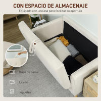 HOMCOM Sofá 2 Plazas, Sofá con Espacio de Almacenamiento, Patas de Madera, Sofá Tapizado Acolchado, Sofá Doble con Aspecto de Terciopelo para Salón, Dormitorio, 117x 62 x 78 cm, Gris Claro - details 3