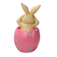 Adorno de conejo de Pascua sentado sobre cáscara de huevo, regalo para niños y amigos, decoración de conejito de resina - details 2