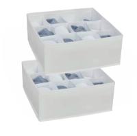 Set 2 Organizador Cajones, 24 Celdas Plegable ,Caja organizadora ropa interior, Organizadores de Cajones No Tejidos, Separadores de Cajones Plegables para Armarios ,ideal Ropa interior, Calcetines, Cinturones ,Corbatas ,Joyas, Color Gris o Blanco - details 0