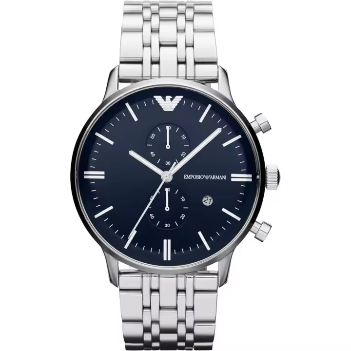 Emporio Armani Reloj hombre AR1648, con calendario, Incluye Caja Original, Diámetro: 43MM - 1