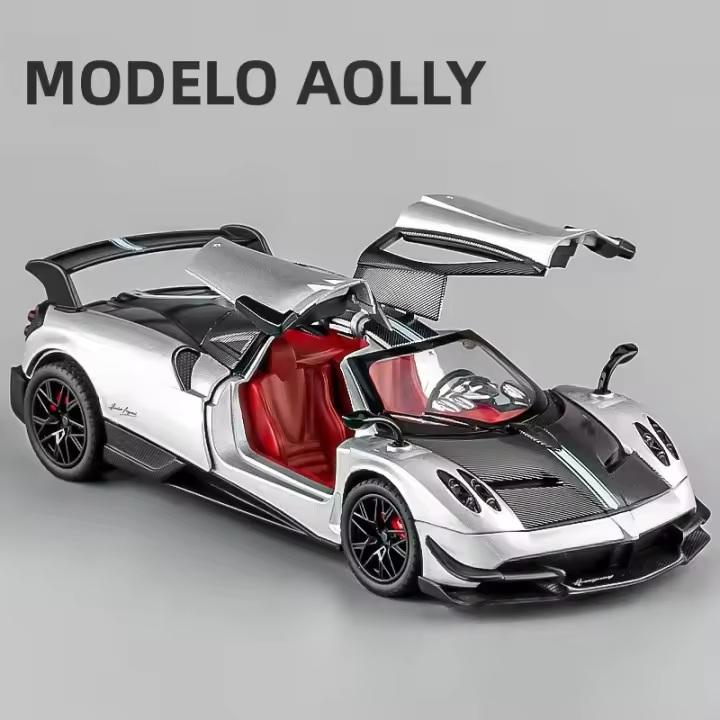 Modelo De Coche Supercar Pagani Huayra BC a Escala 1:24 Con Sonido Y Luz Juguete De Colección Para Niños Regalo De Cumpleaños Metal No Requiere Baterías - 1