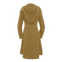 Chaqueta Trench Gothica Larga Y Ajustada Con Cuello Asimétrico Y Botones Elegante Y2k Streetwear Para Mujer Vintage - details 10