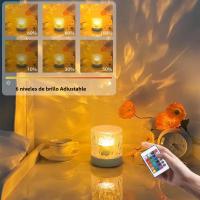 Lámpara De Agua Ondulante USB Luz Nocturna Romántica Proyector De Ambiente Oceánico Para Fiesta Dormitorio Sala De Estar Casa Vacaciones - details 5