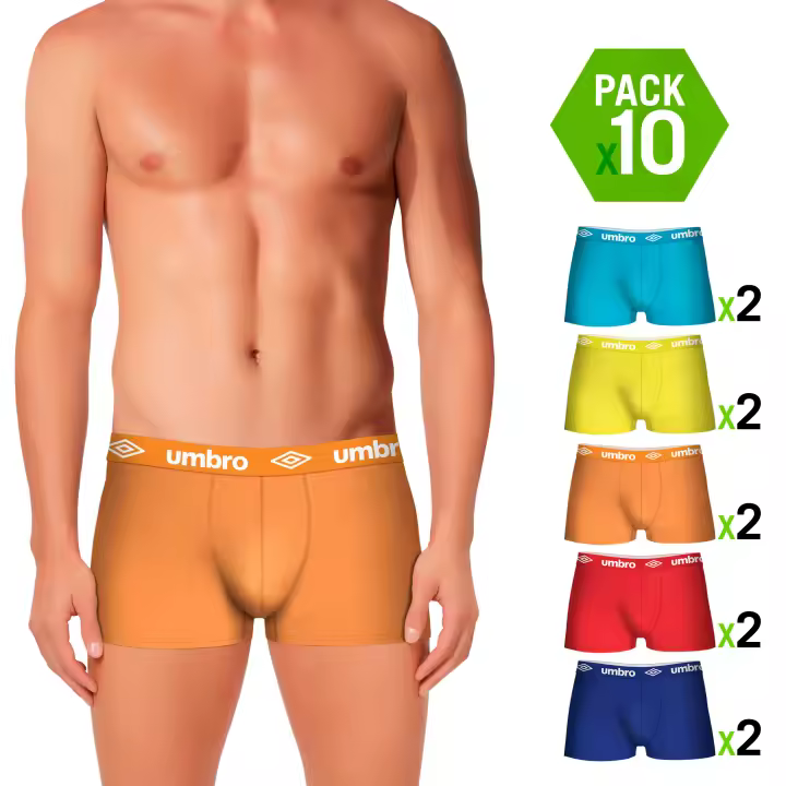 Pack 10 calzoncillos UMBRO en varios colores para hombre - 1