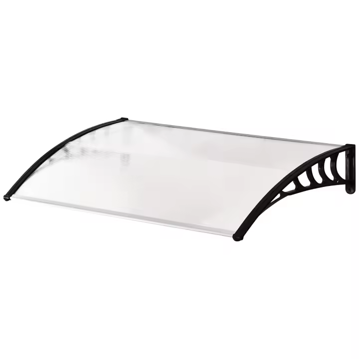 Outsunny Tejadillo de Protección Marquesina para Puertas y Ventanas contra Sol y Lluvia con Paneles de Policarbonato Barras de Aleación de Aluminio Transparente - 1