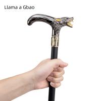 Bastón Decorativo De Cabeza De Lobo Dorado Y Negro Elegante Y Moda Para Caballeros Cosplay 93cm Con Punta De Goma Y Mango De Aleación De Aluminio - details 4