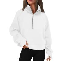 Nueva Sudadera De Mujer Con Capucha Cuello Erguido Otoño Invierno Color Sólido Fleece Manga Larga Bolsillos Cierre Media Pullover Suave - details 11