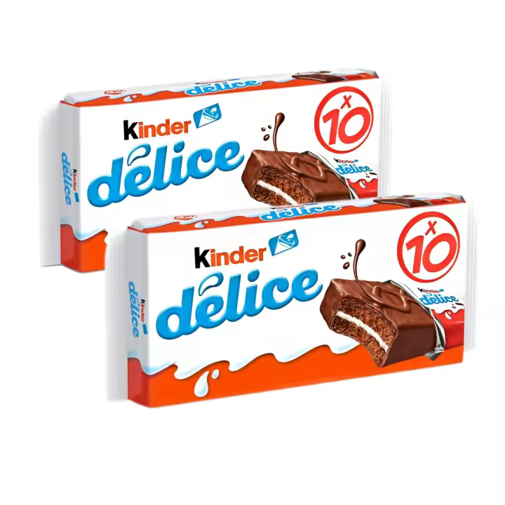 Kinder Delice chocolate esponjoso 2 pack de 10 unidades (en total 20uds) - 1