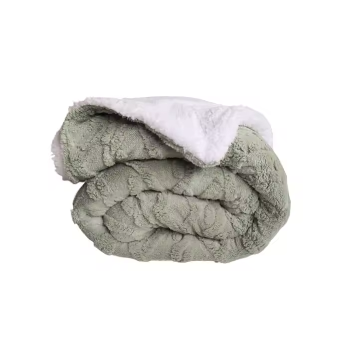 Manta Gruesa de Sofá y Cama Ochos en Color Verde – Sedalina Suave con Sherpa, Calidez Garantizada- Mercatienda - 1