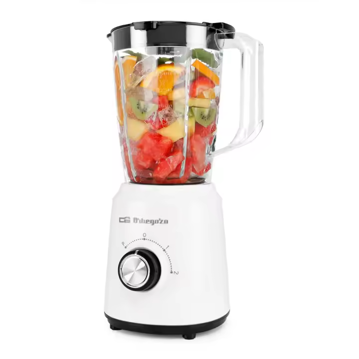 Orbegozo batidora de vaso BV 5035, vaso con capacidad de 1,5 litros, cuchilla de 4 filos en acero inoxidable, 2 velocidades + pulse, base antideslizante, 500 W - 1