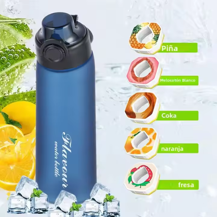 Botella De Agua Creativa Con Cuello Torcido De 900ml BPA Free Para Deportes Al Aire Libre Con Gradiente De Aromas Y 5 Sabores Random - 1
